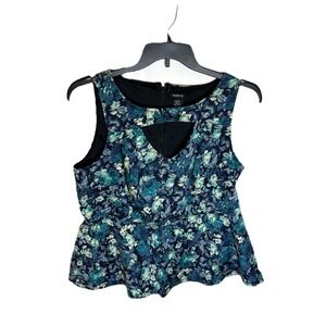 Torrid Peplum Floral Top Women's Plus Size 2/2X‎ Floral Print